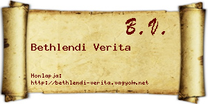 Bethlendi Verita névjegykártya